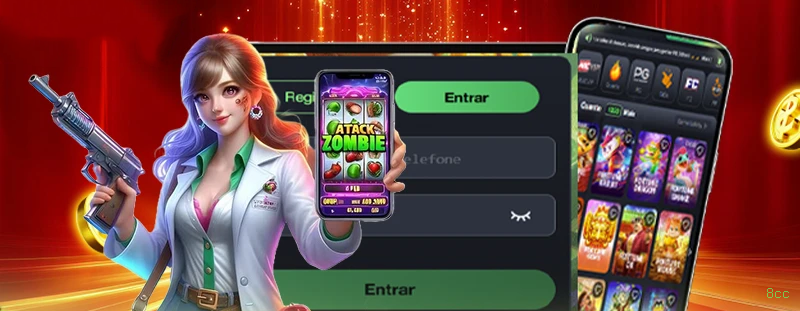 Imagem promocional da 8cc mostrando a plataforma e suas vantagens